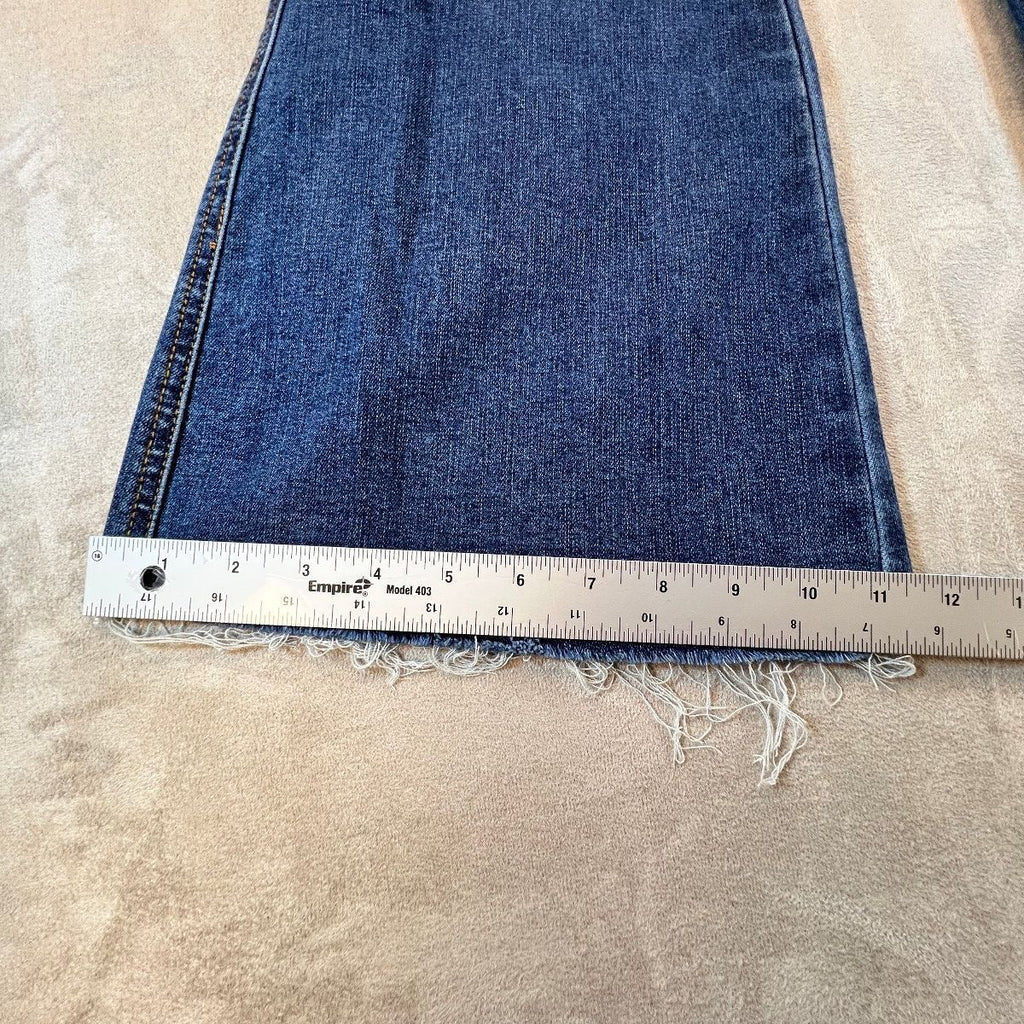 Judy Blue 9/29 High Rise Flare Jeans Long 32" Inseam Raw Frayed Hem JB88611
