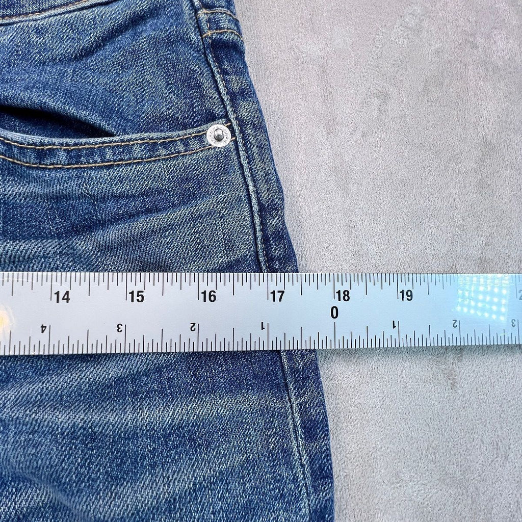 SLVRLAKE Los Angeles Lou Lou Jeans Womens 27 Mid Rise Slim Button Fly Blue