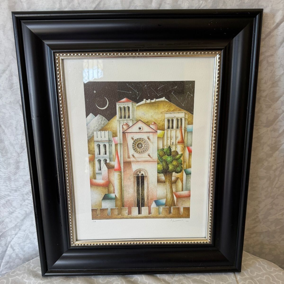Paolo Grimaldi Signed Artist Proof Lithograph Dreaming Villages Framed Italian