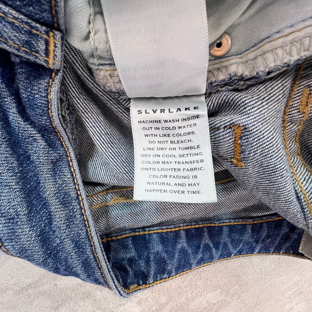 SLVRLAKE Los Angeles Lou Lou Jeans Womens 27 Mid Rise Slim Button Fly Blue