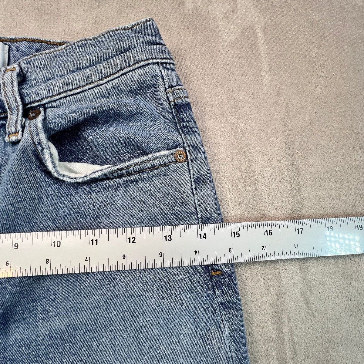 AGOLDE Wilder Jeans Womens 24 Mid Rise Straight Distressed Light Wash Organic