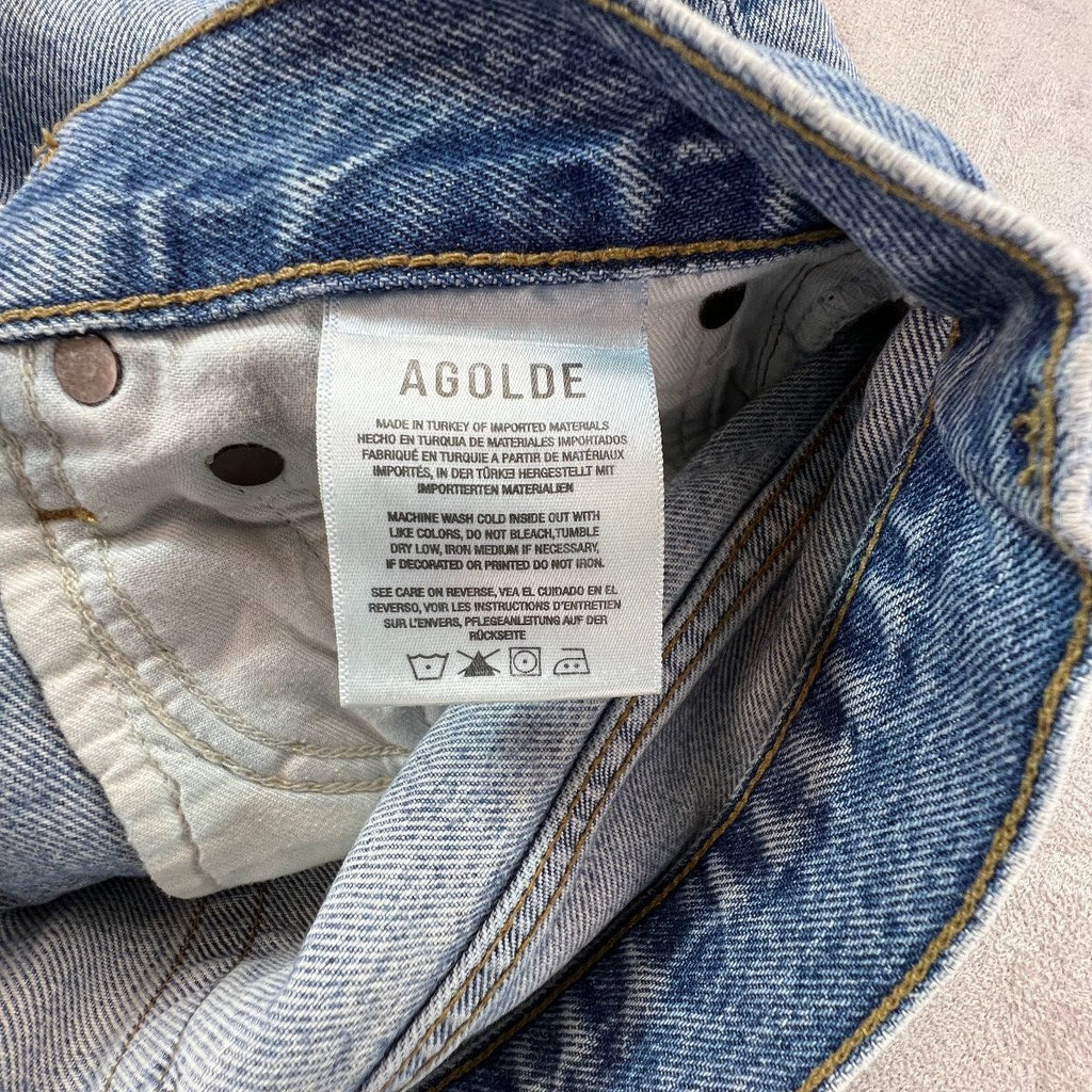 AGOLDE Wyman Jeans Womens 26 Straight Leg Organic Cotton Light Wash Button Fly