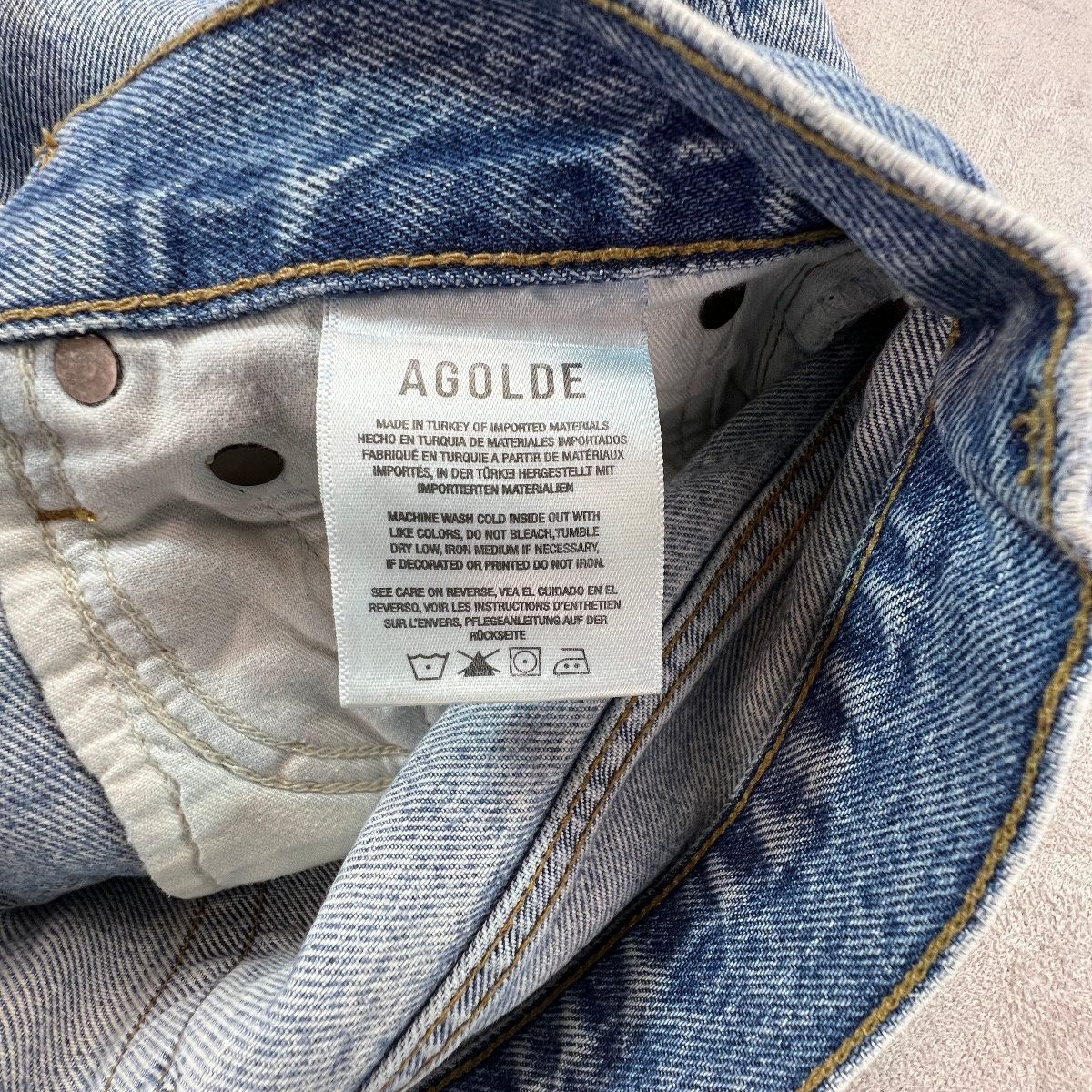AGOLDE Wyman Jeans Womens 26 Straight Leg Organic Cotton Light Wash Button Fly