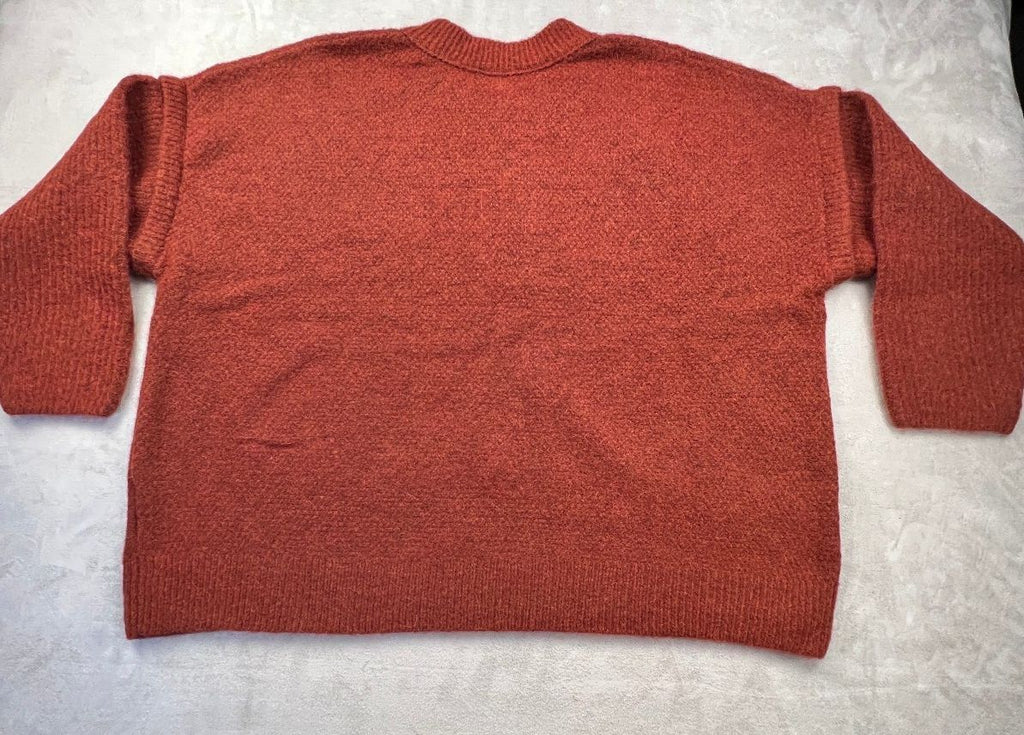 Madewell Kiawah Cable Sweater Heather Auburn Alpaca Wool 2X