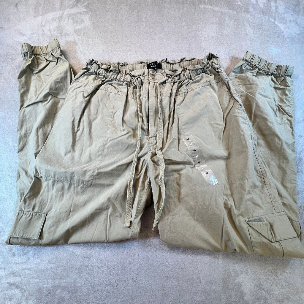 Rails Womens Cargo Jogger Pants M Ochre Khaki Paperbag Waist Lyocell Utility