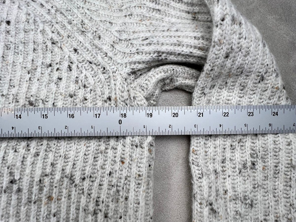 Madewell Belmont Donegal Mock Neck Sweater Oatmeal Wool Sm.