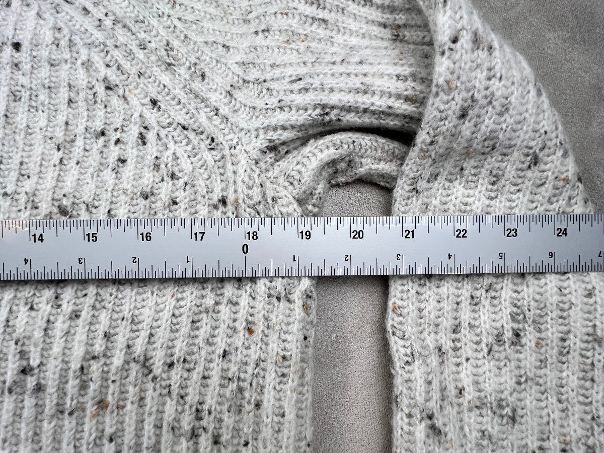 Madewell Belmont Donegal Mock Neck Sweater Oatmeal Wool Sm.
