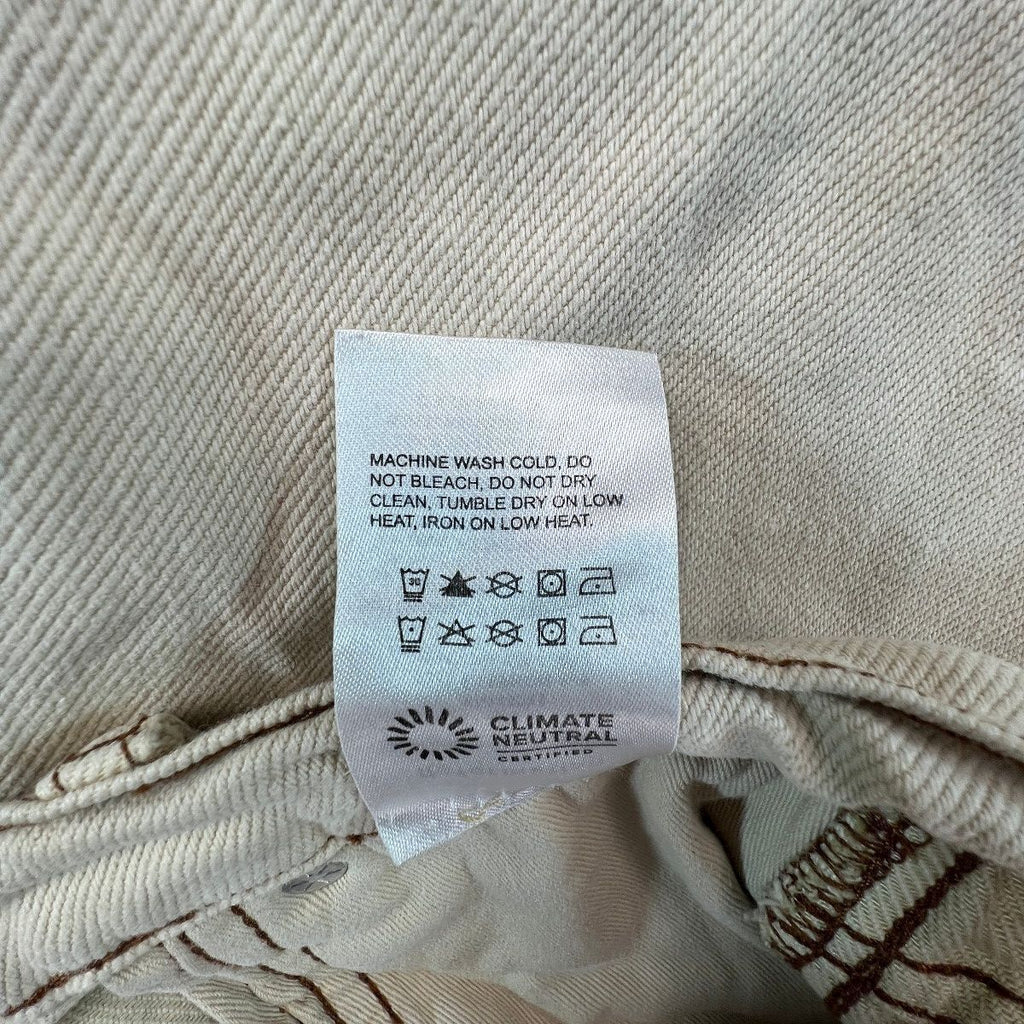 Reformation Cowboy High Rise Straight Jeans Size 30 Almond Cream Organic Cotton