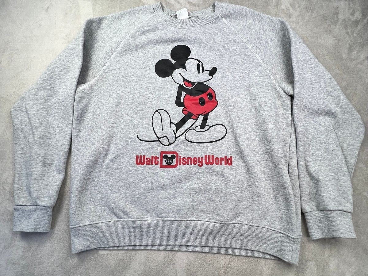 Disney Mickey Mouse Walt Disney World Sweatshirt Gray Large
